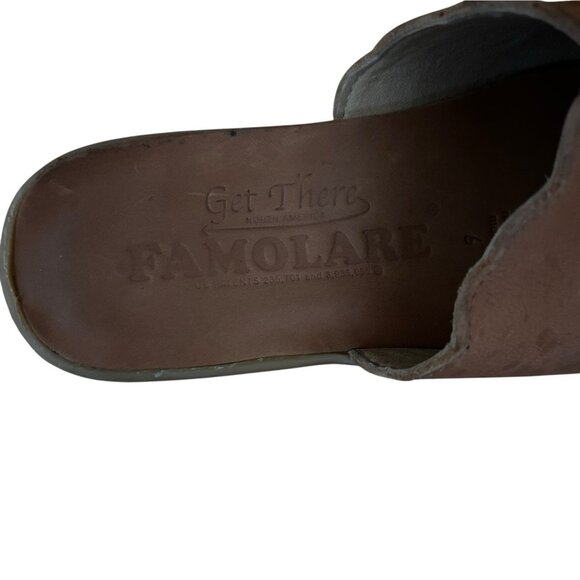 Famolare Women Leather sandals size 6.5 Slides Cushion Mexico Preppy Beach Boho - Picture 3 of 7